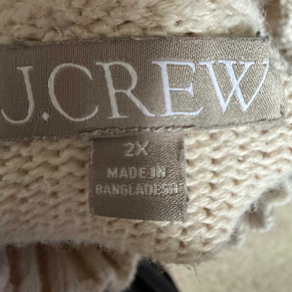 J.Crew Mockneck Sweater - Cozy Cable Texture Cream